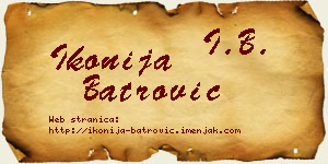 Ikonija Batrović vizit kartica